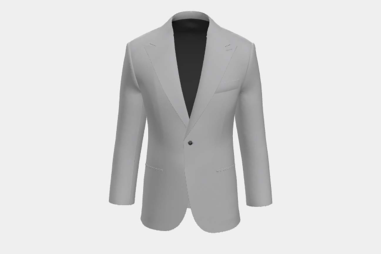 Veste sur mesure en polyester et acrylique 110s gris Canonico