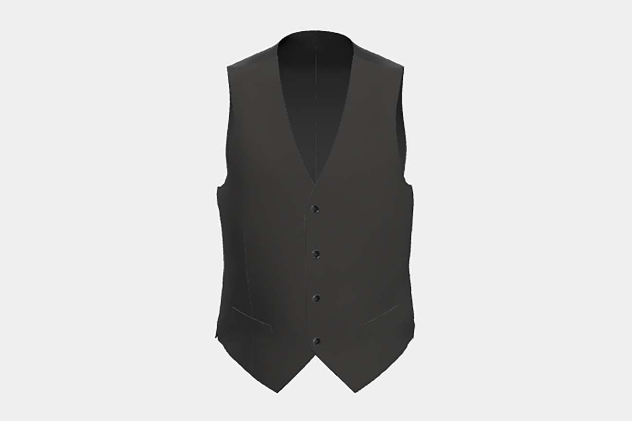 Gilet en laine et soie gris des années 150 sur mesure Caccioppoli