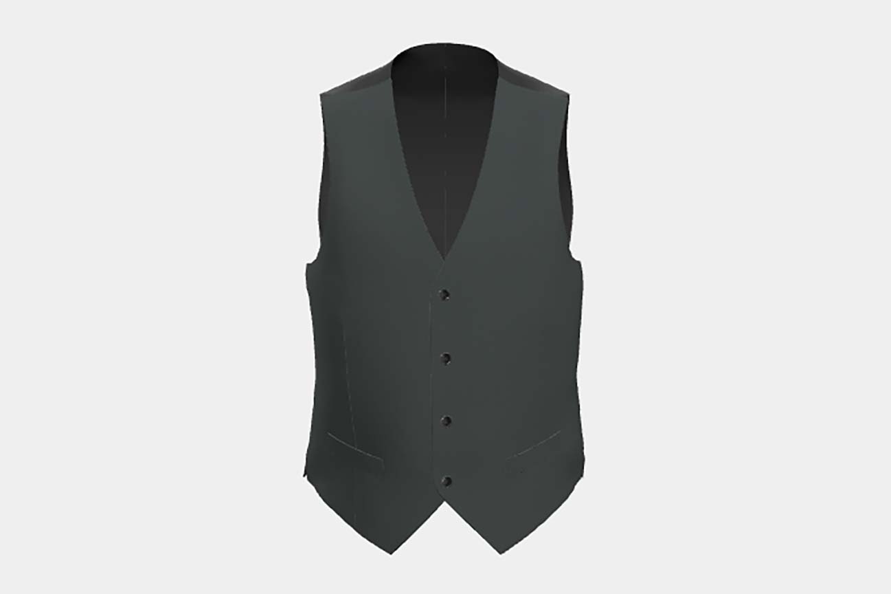 Made to measure green 130s wool vest Caccioppoli