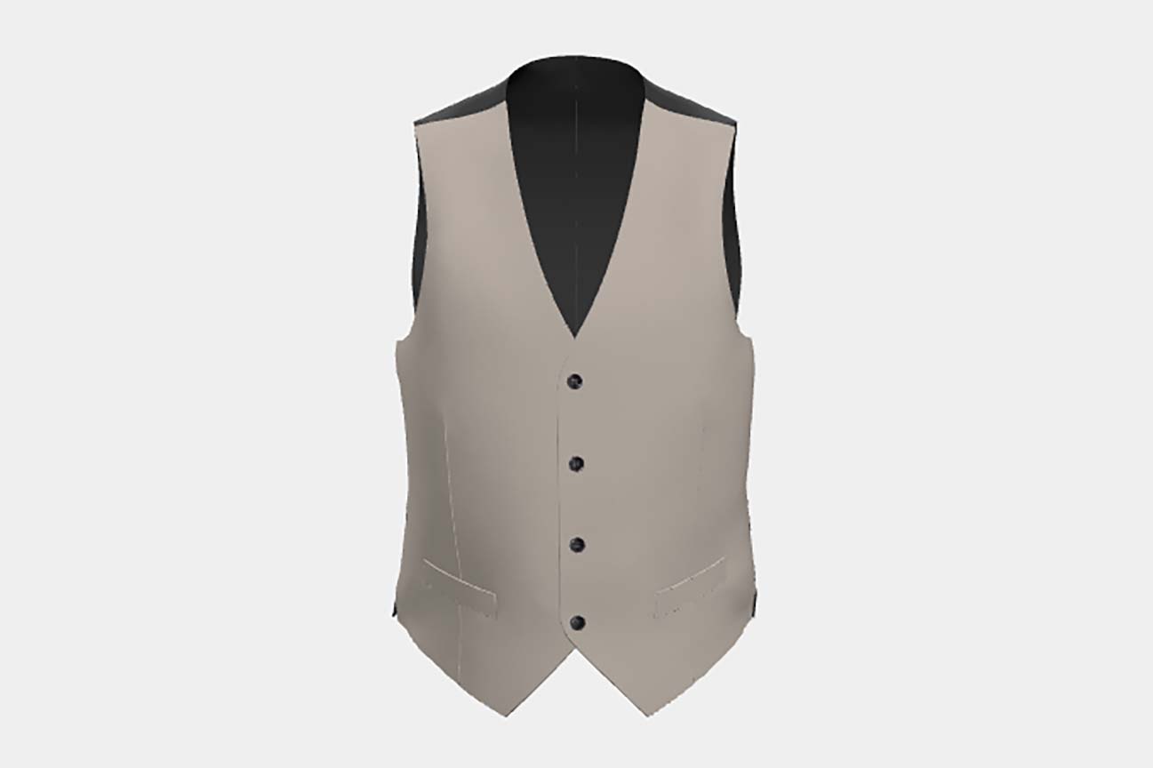Beige 150s wool and silk tailored waistcoat Caccioppoli