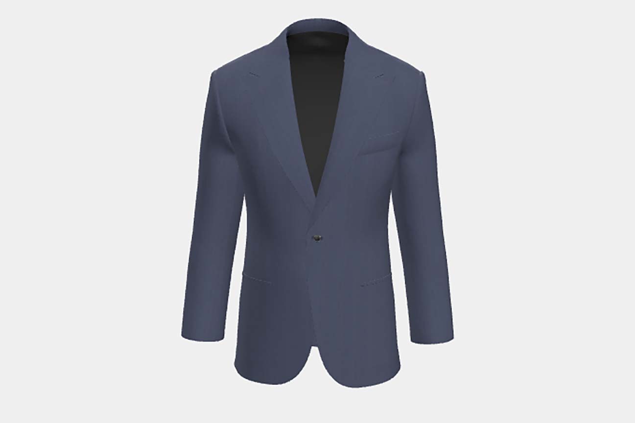 Giacca su misura lana solaro 130s blu chiaro Caccioppoli