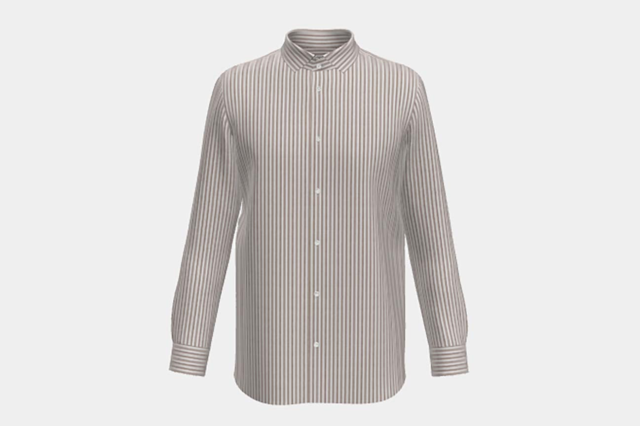 Camicia su misura lino e cotone marrone