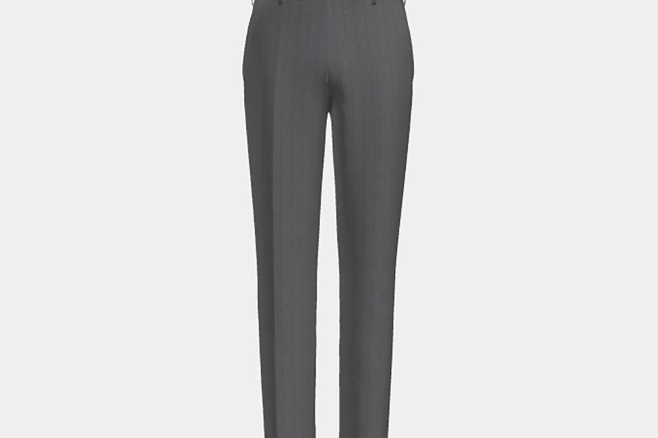 Tailored gray pinstripe 130s wool trousers Caccioppoli