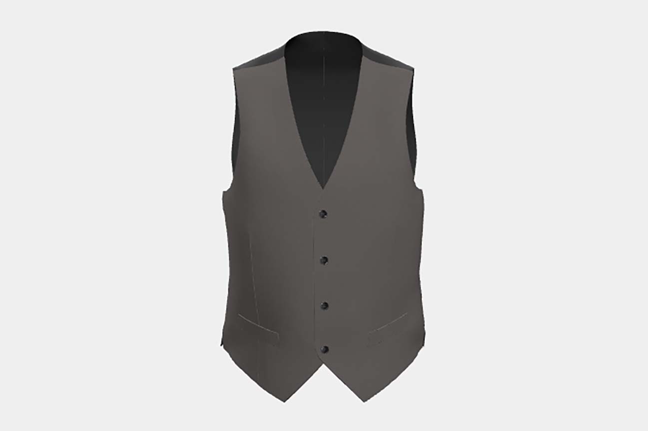 Gilet tailleur en laine beige 110s Canonico