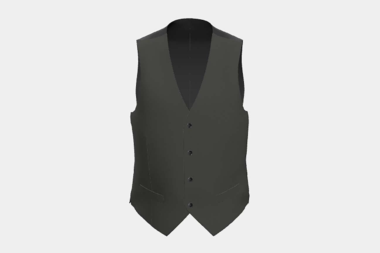 Gilet en laine vert solaro années 130 sur mesure Caccioppoli