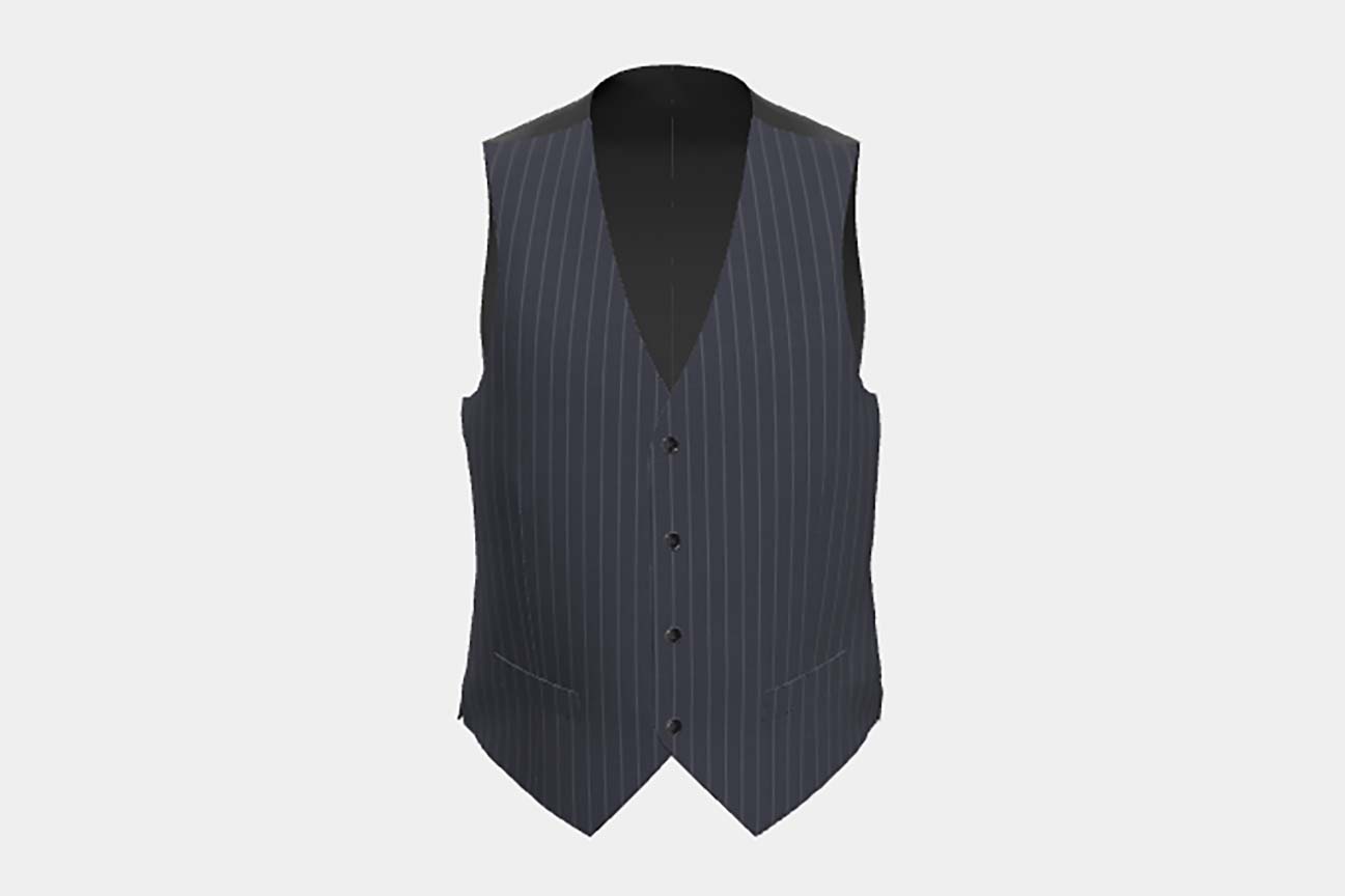 Canonico blue 120s wool tailored vest