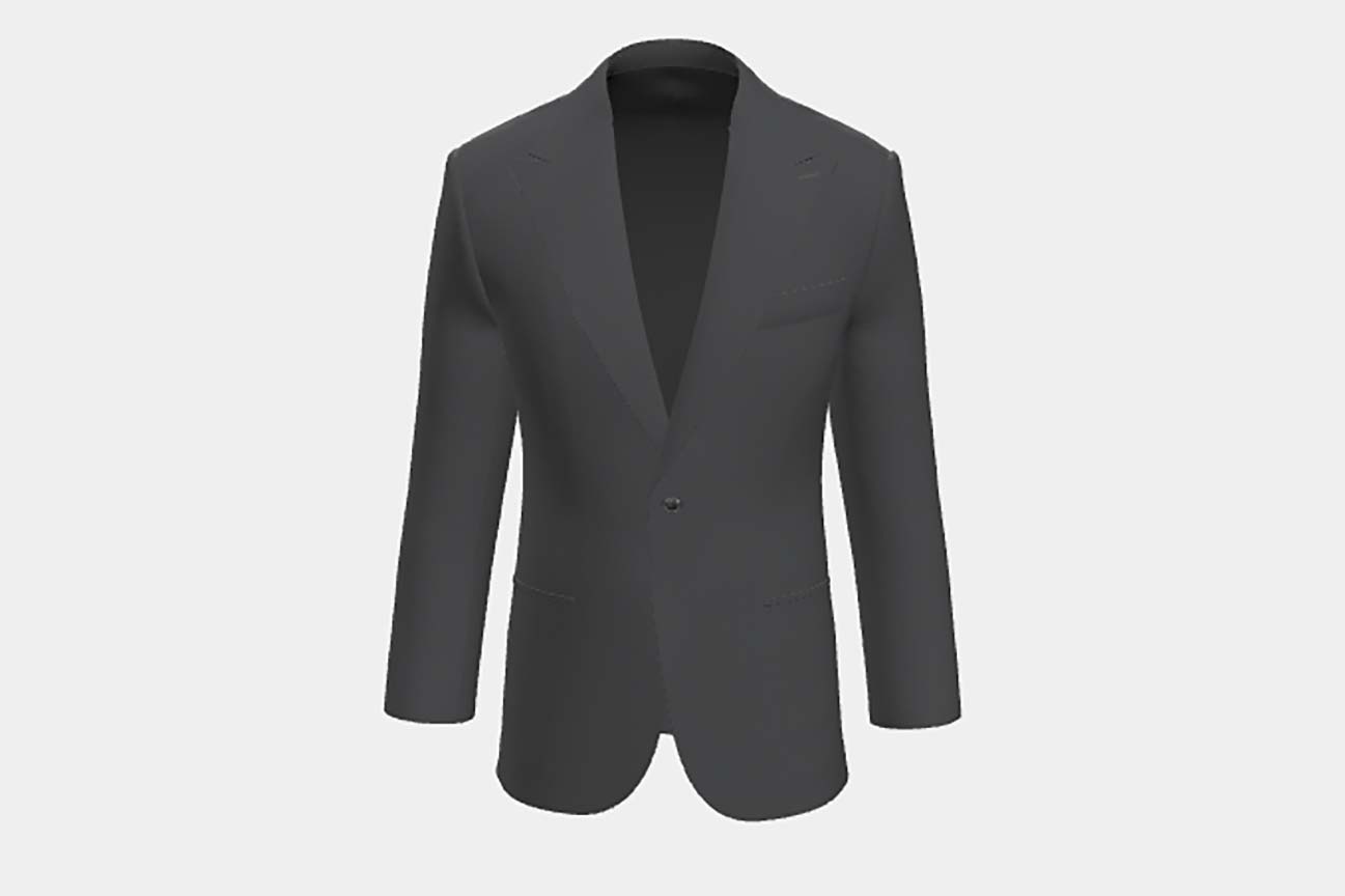 Tailored jacket in gray 130s wool Caccioppoli