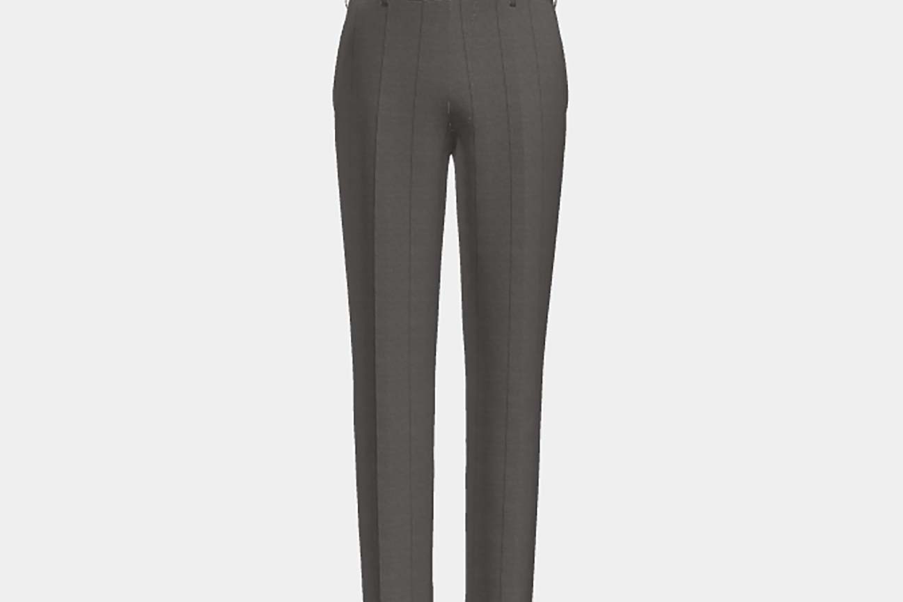 Tailored 130s wool trousers with brown pinstripe Caccioppoli