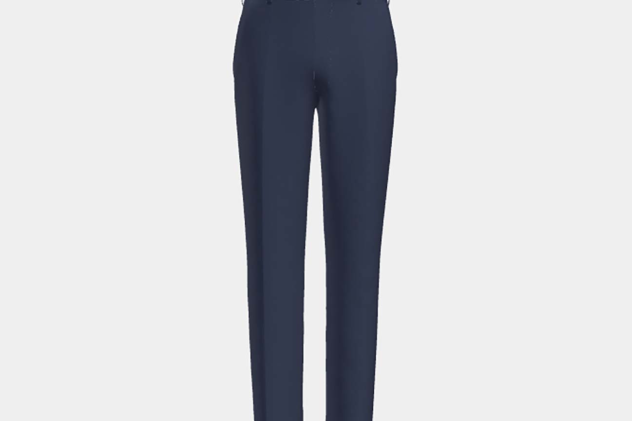 Tailored 130s wool houndstooth blue trousers Caccioppoli