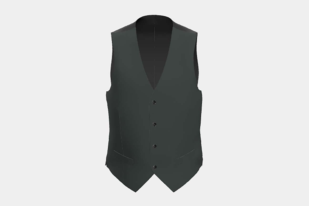 Made to measure green 130s wool vest Caccioppoli