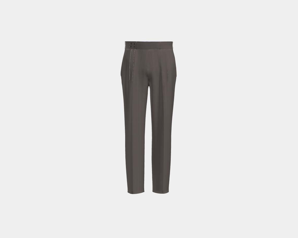 Beige 150s wool and silk tailored trousers with band Caccioppoli