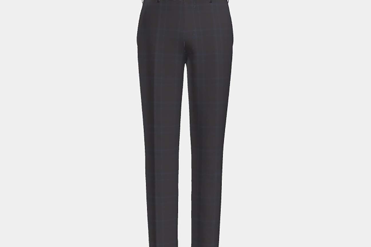 Tailored 130s wool trousers with brown windows Caccioppoli