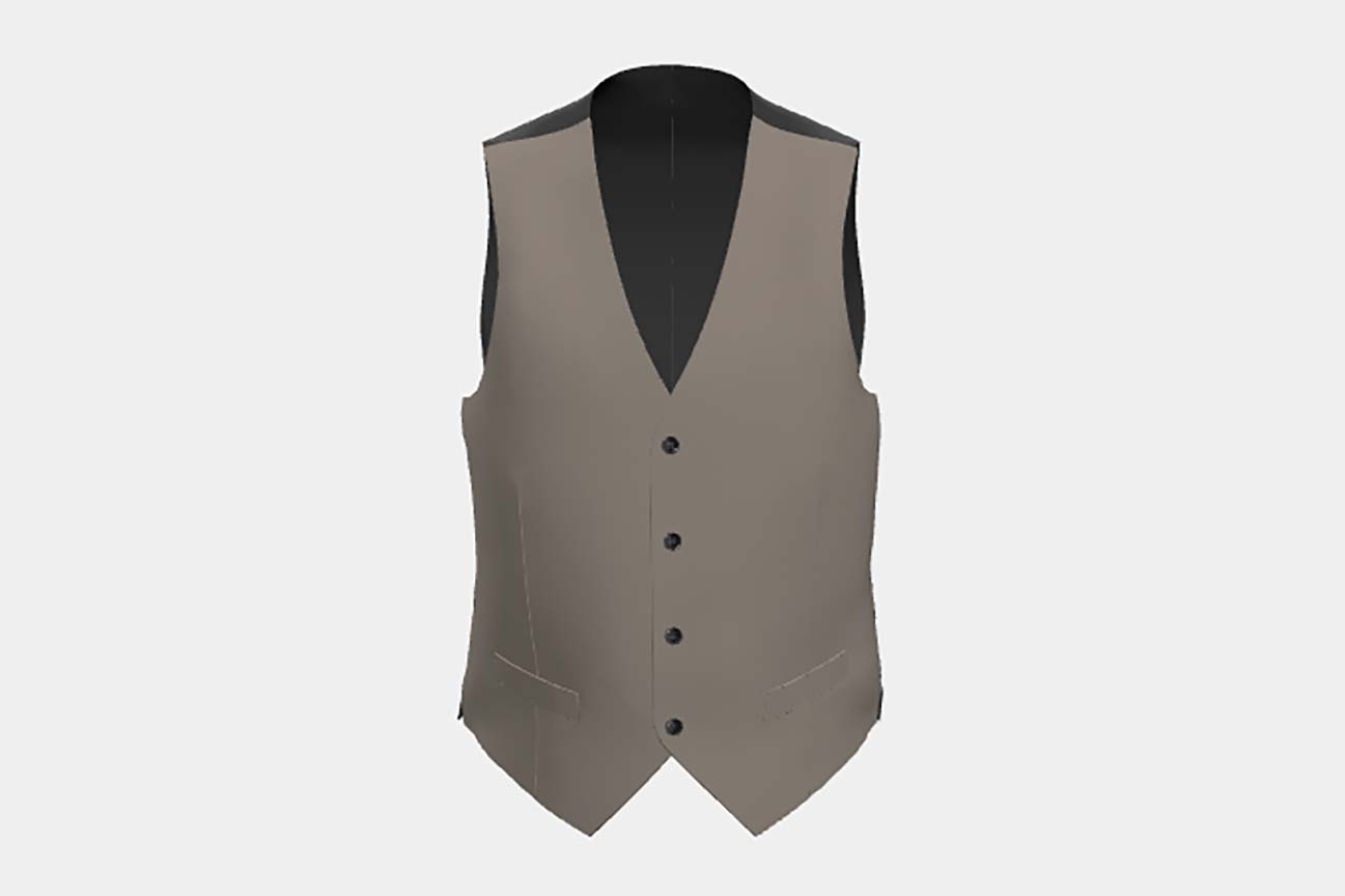 Beige 150s wool and silk tailored waistcoat Caccioppoli