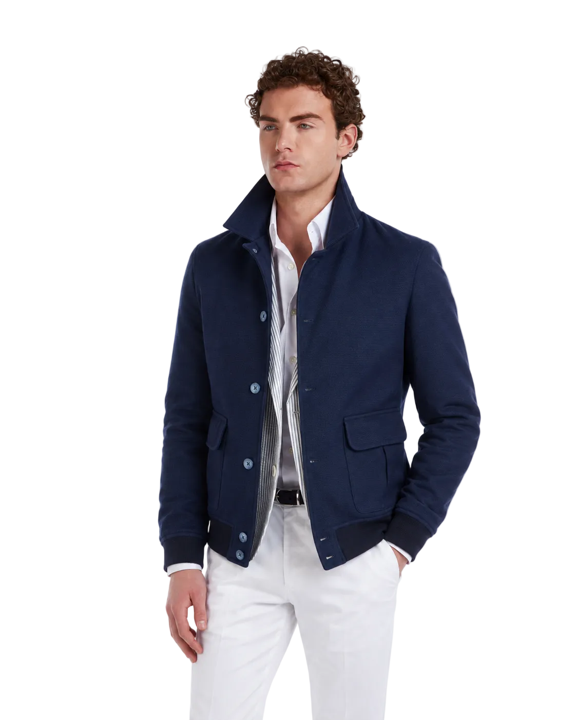 Blue cotton bomber jacket
