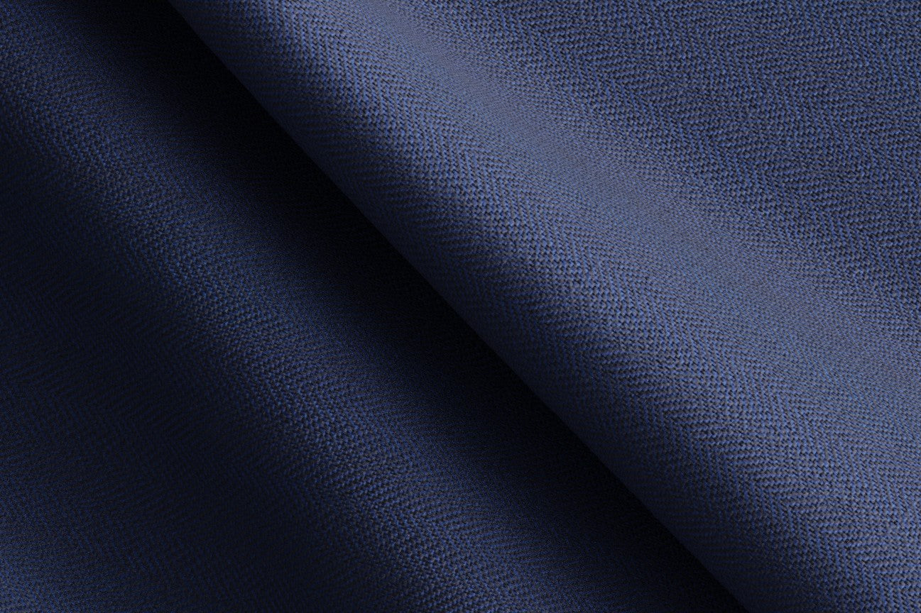 Made to measure 150s blue wool and silk waistcoat Caccioppoli