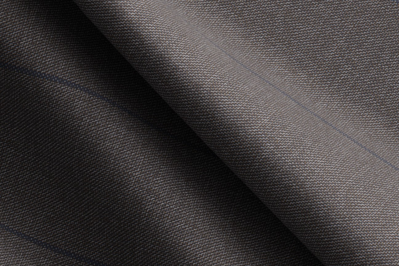 Custom made 130s wool waistcoat with brown pinstripe Caccioppoli