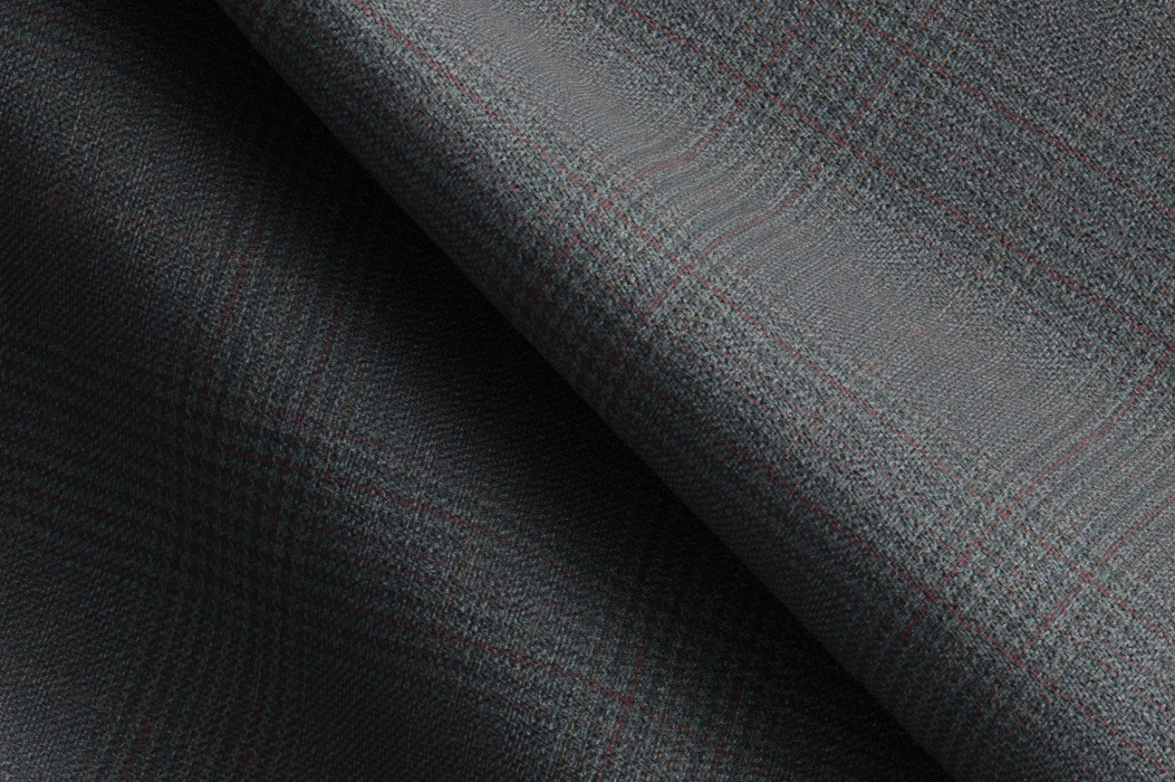 Trousers with tailored band in 130s green Prince of Wales wool Caccioppoli