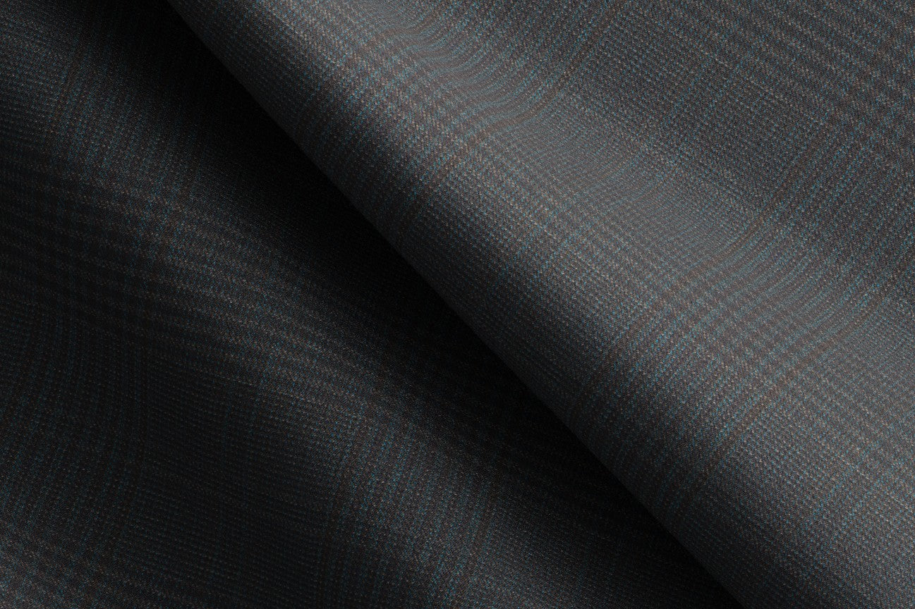 Bespoke green Prince of Wales wool 130s trousers Caccioppoli