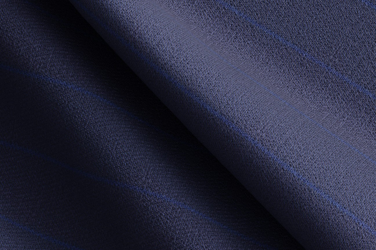 Caccioppoli blue 150s wool and silk tailored trousers with band