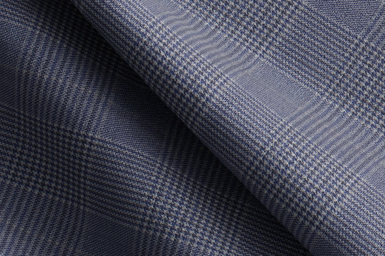 Light blue 150s wool and silk tailored trousers with band Caccioppoli