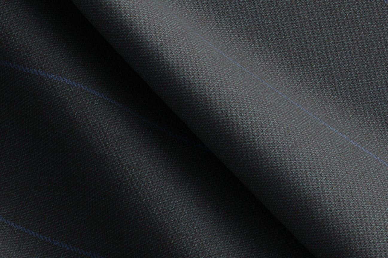 Made-to-measure 130s wool waistcoat with green pinstripe Caccioppoli