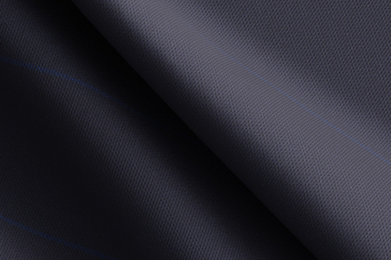Made to measure 150s blue wool and silk waistcoat Caccioppoli