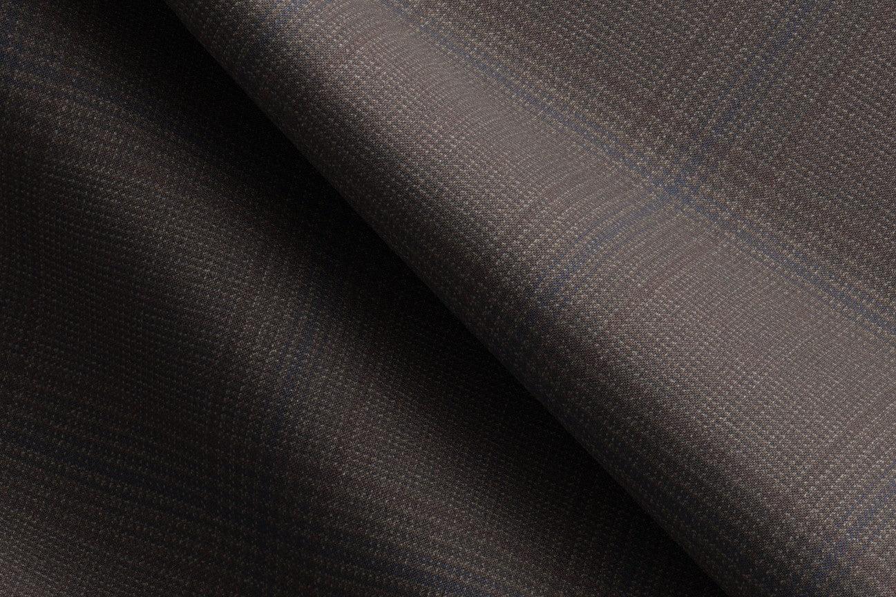 Brown Prince of Wales 130s wool custom-made waistcoat Caccioppoli