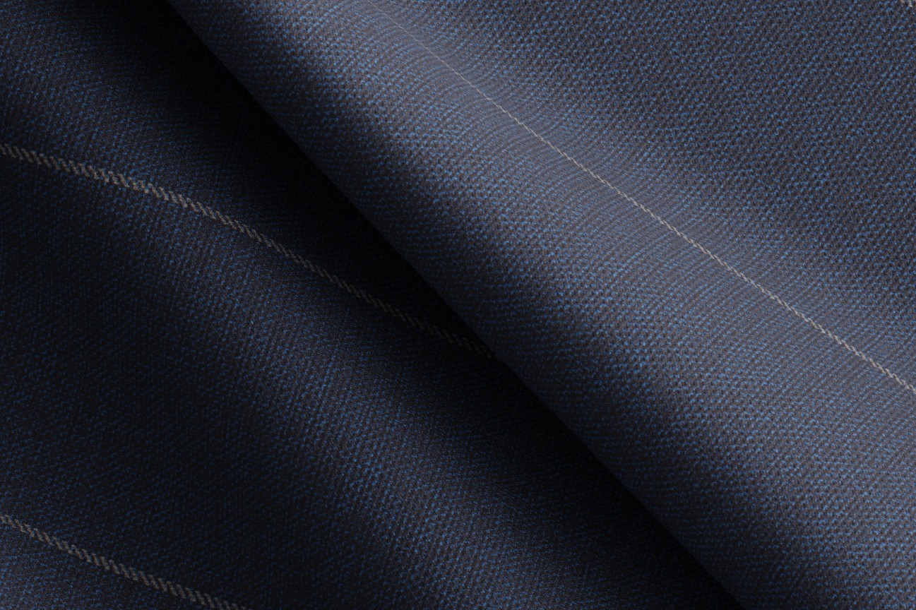 Tailored blue pinstripe 130s wool trousers Caccioppoli