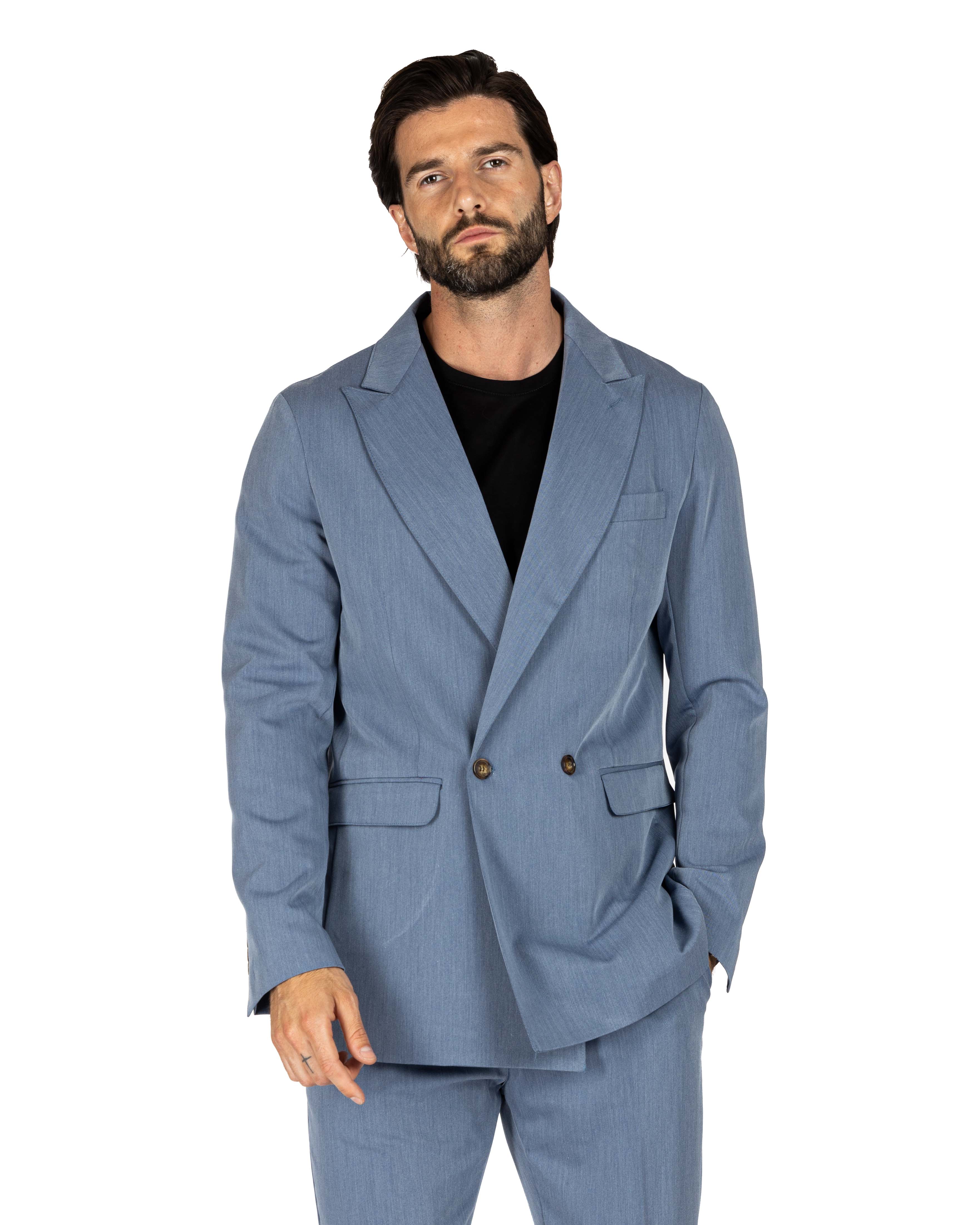 Italian 2.0 - giacca doppiopetto blu chiaro