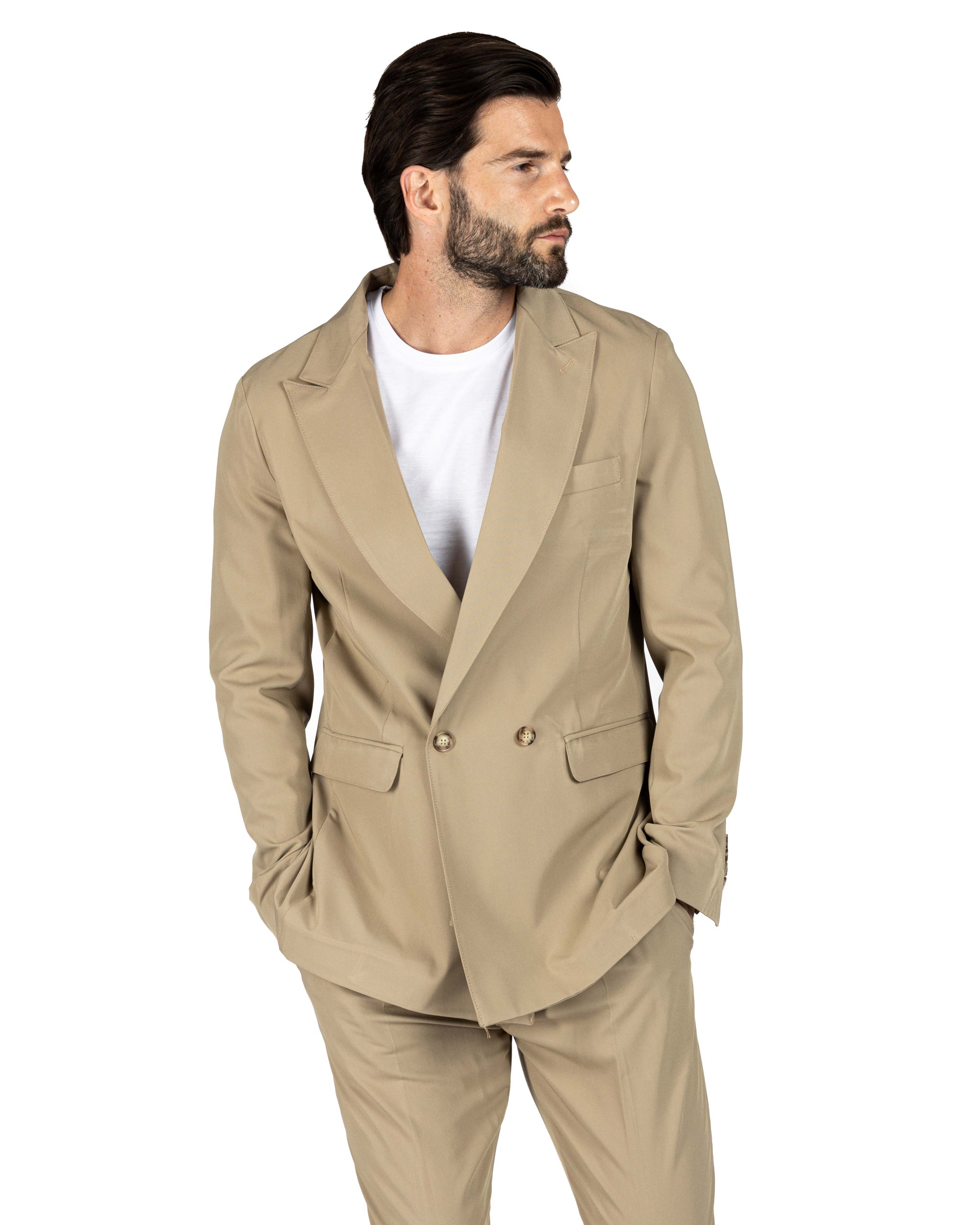 Italian 2.0 - giacca doppiopetto beige
