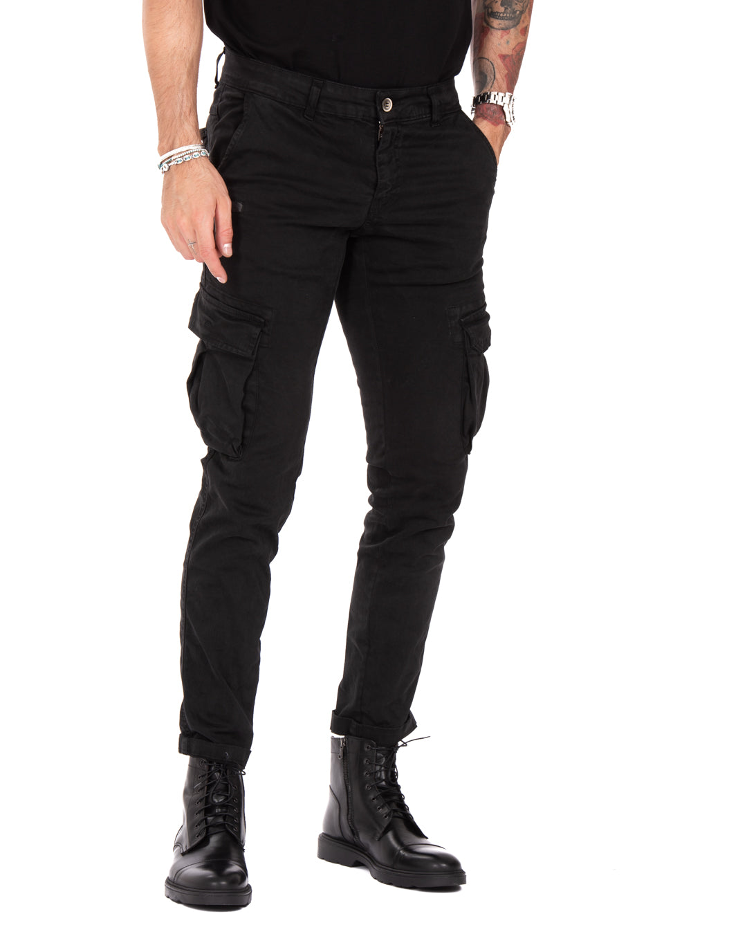 Roy - pantalon cargo noir