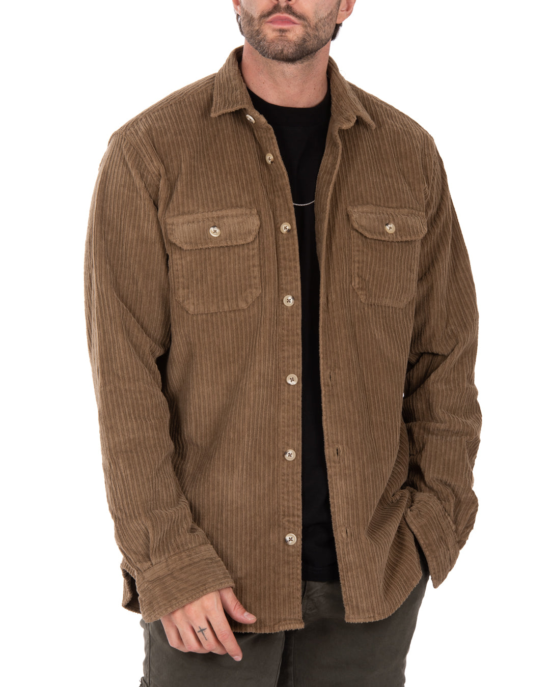 Atlantis - camisa de terciopelo camel
