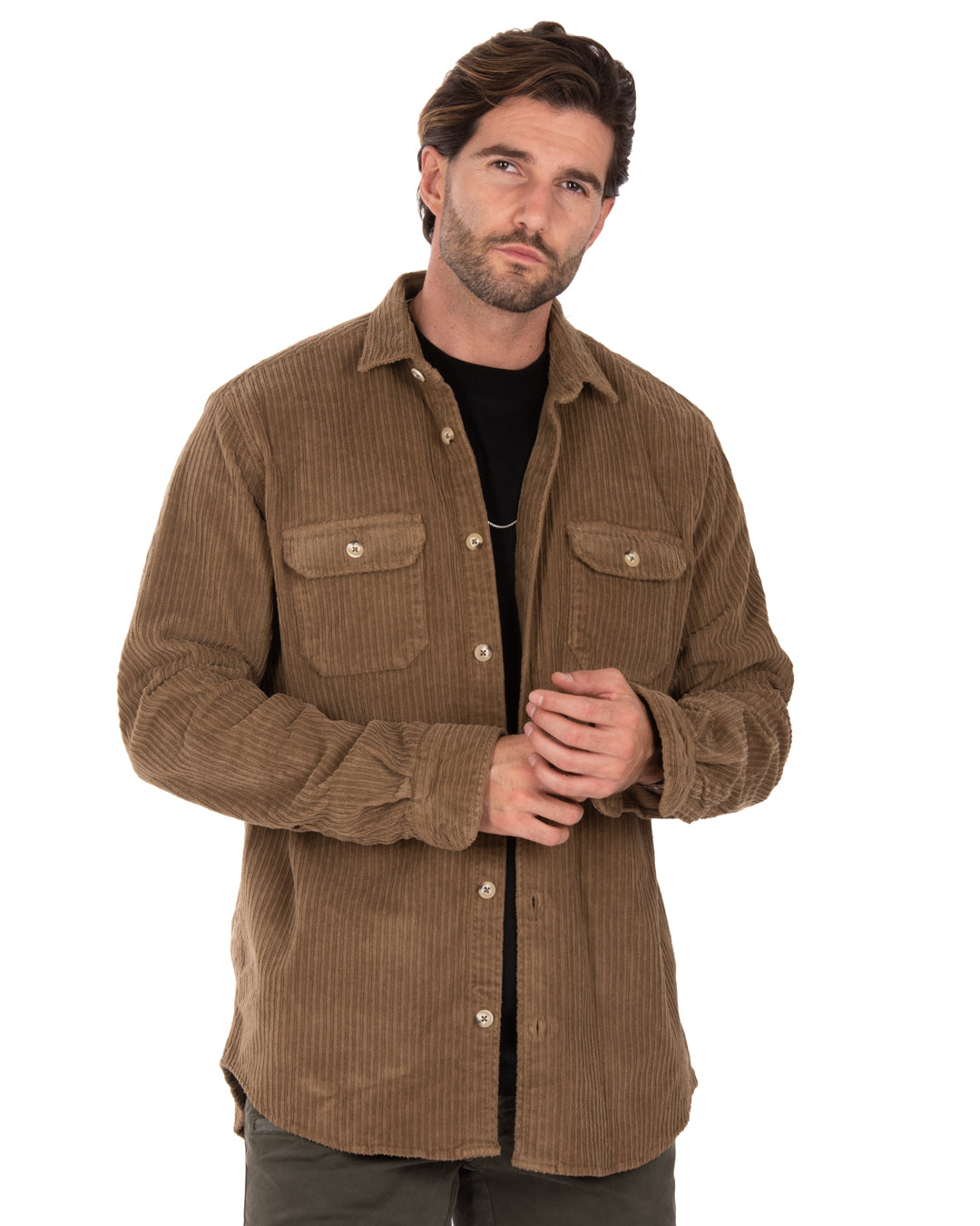 Atlantis - camisa de terciopelo camel