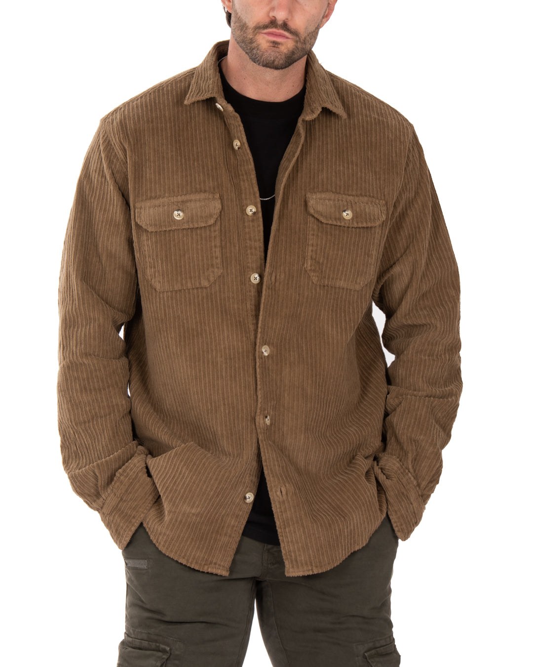 Atlantis - camisa de terciopelo camel