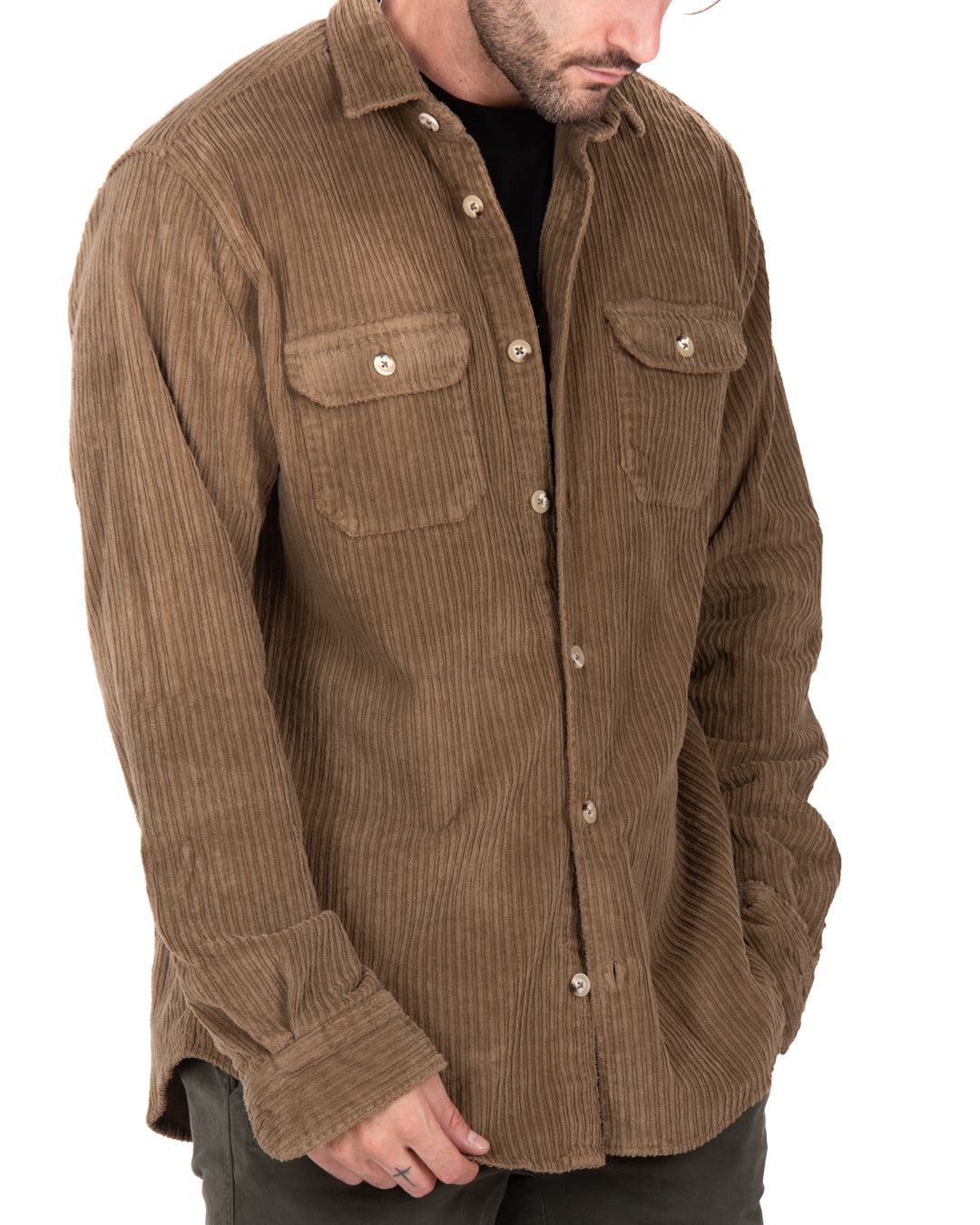 Atlantis - camisa de terciopelo camel