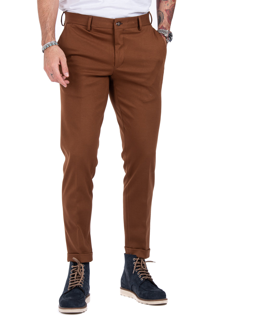 Mustang - tobacco milan stitch trousers