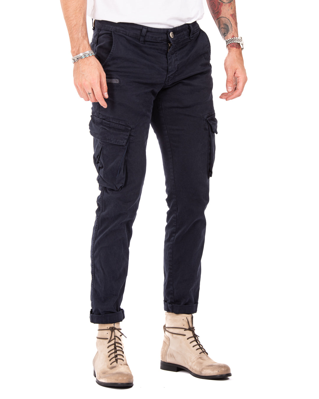 Roy - blue cargo trousers