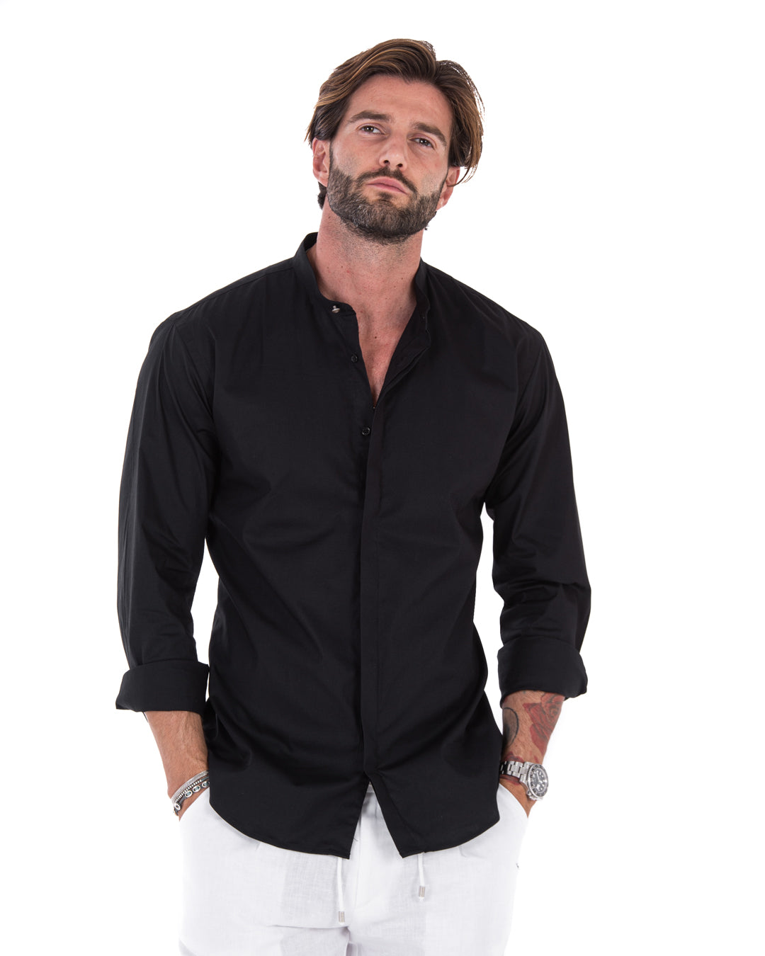 Chemise - basique coton coréen noir