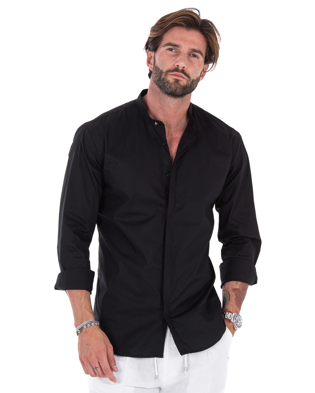 Chemise - basique coton coréen noir