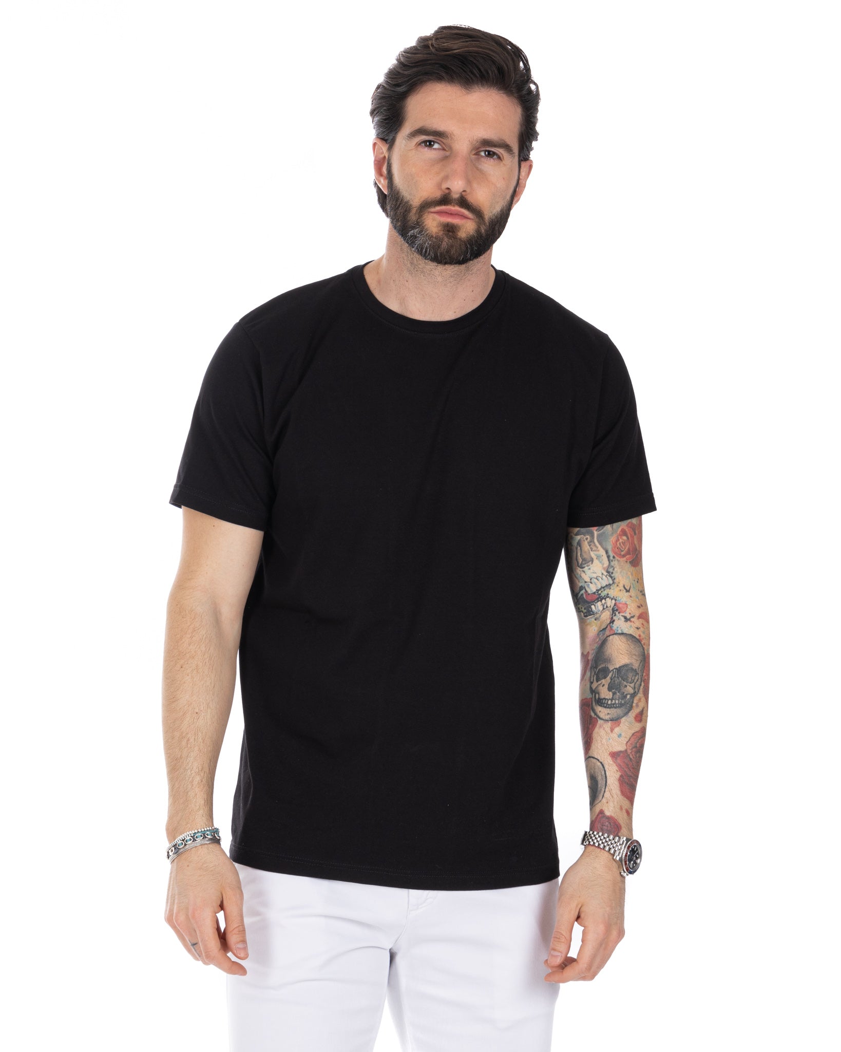 Harry - t-shirt noir en coton stretch