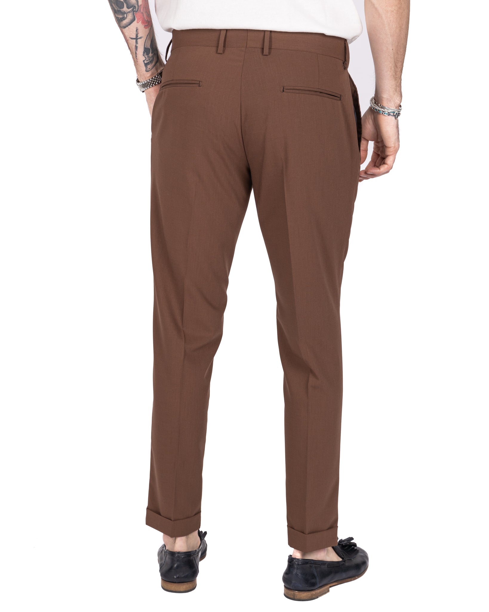 Milano - dark brown basic trousers