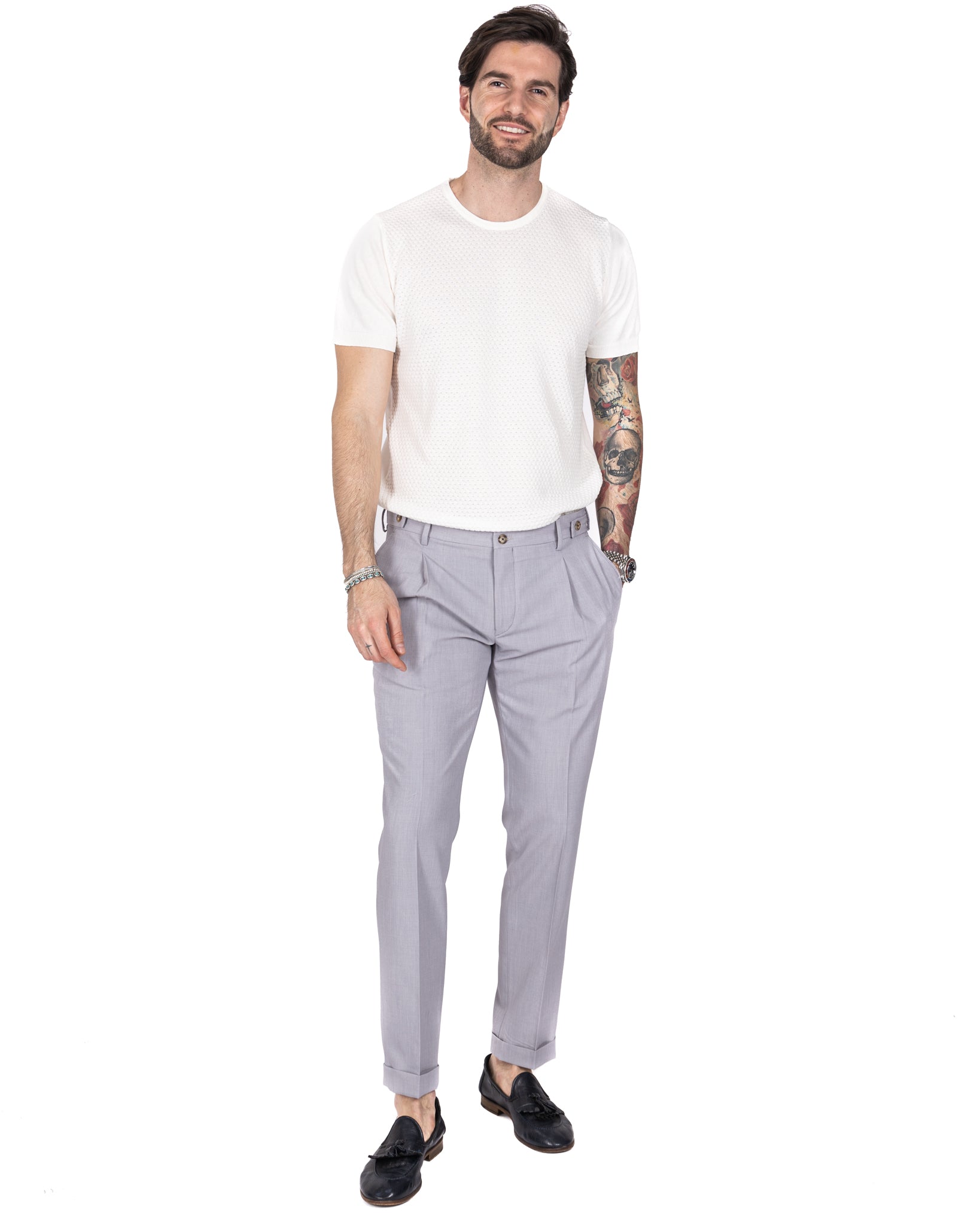 Milano - pantalone basic grigio chiaro