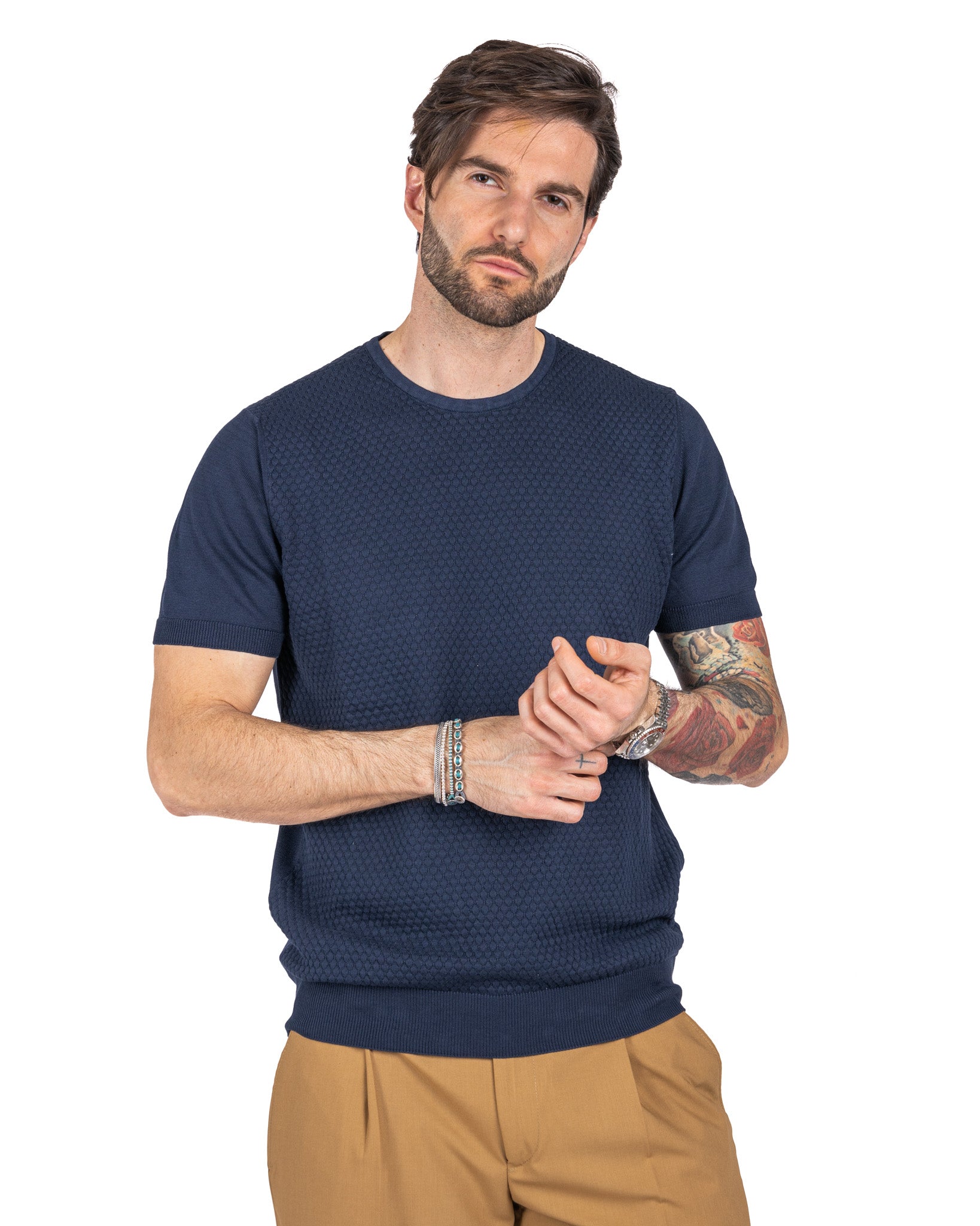 Carlos - blue knitted t-shirt