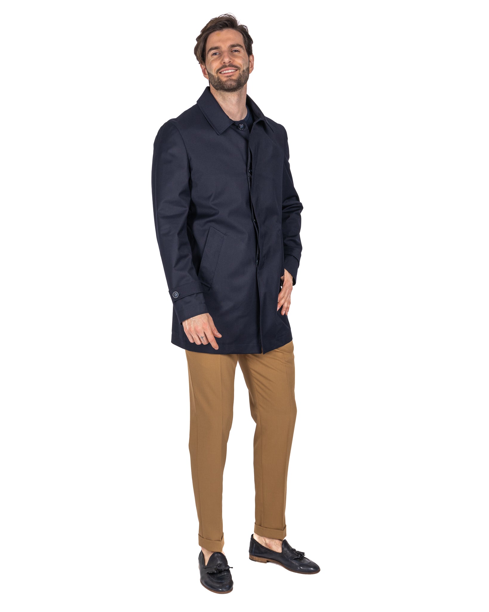 Mantua - blue unlined trench coat