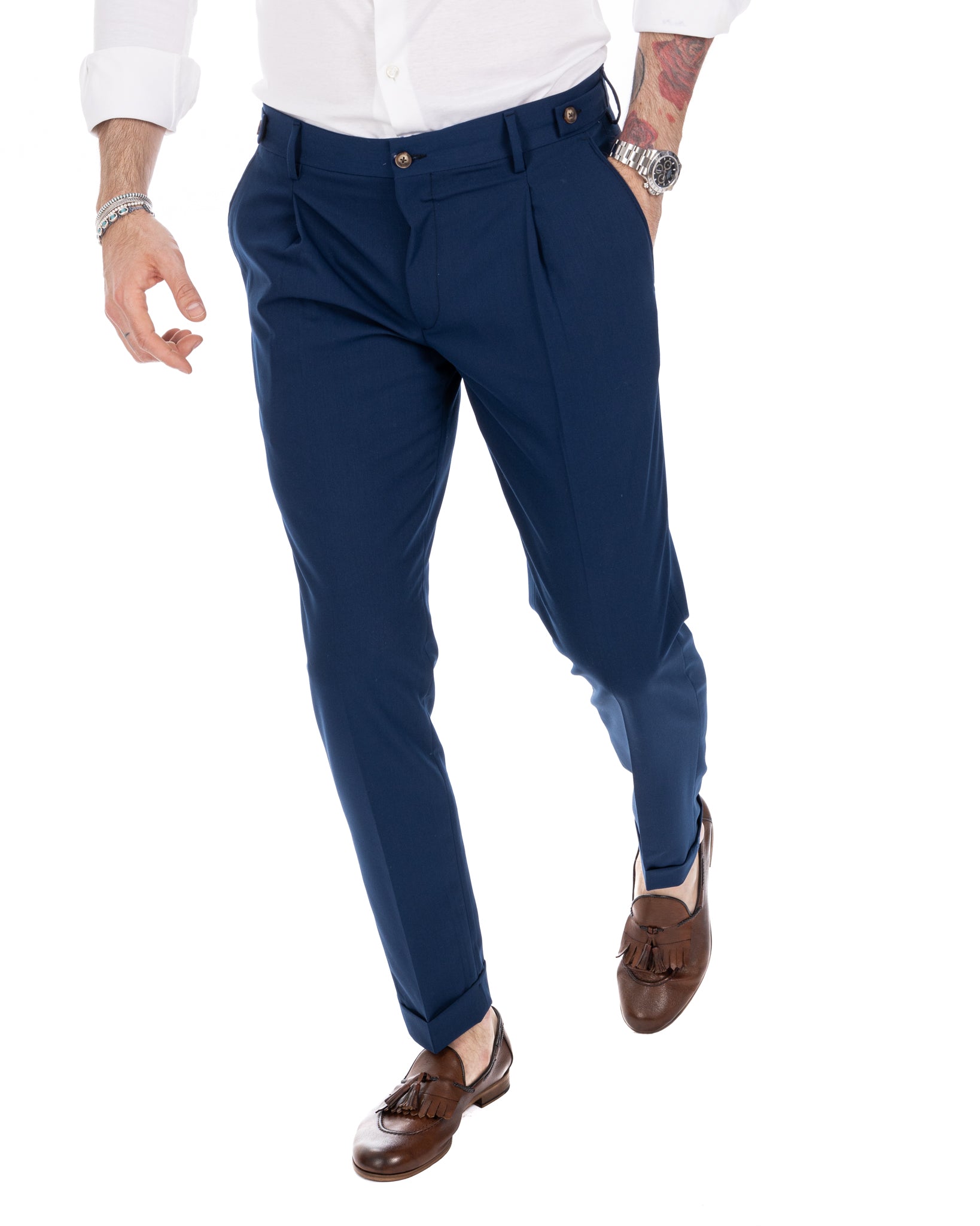 Milano - pantalone basic bluette