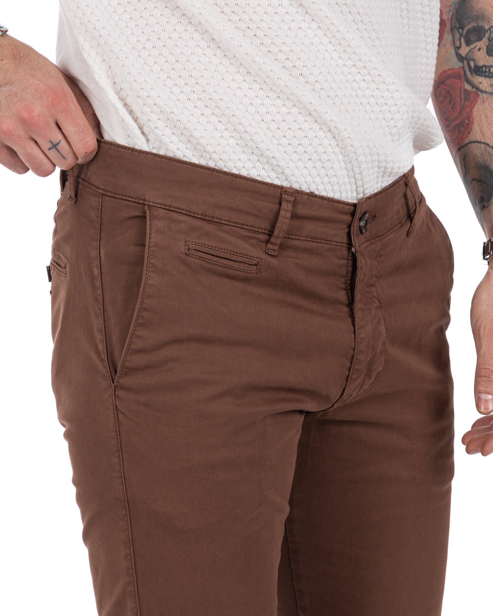 Frank - basic brown trousers