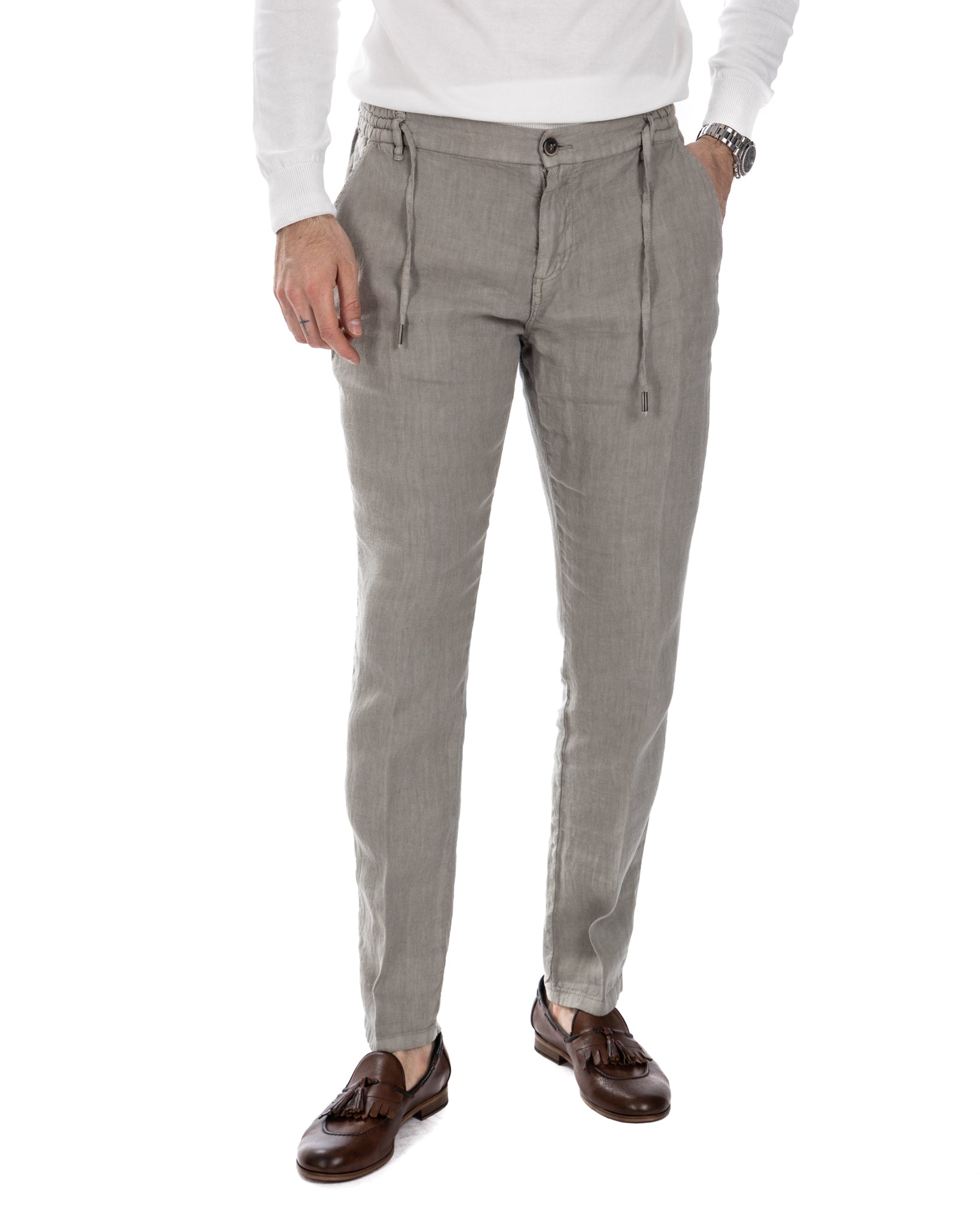 Gustave - pantalon en ficelle de lin pur