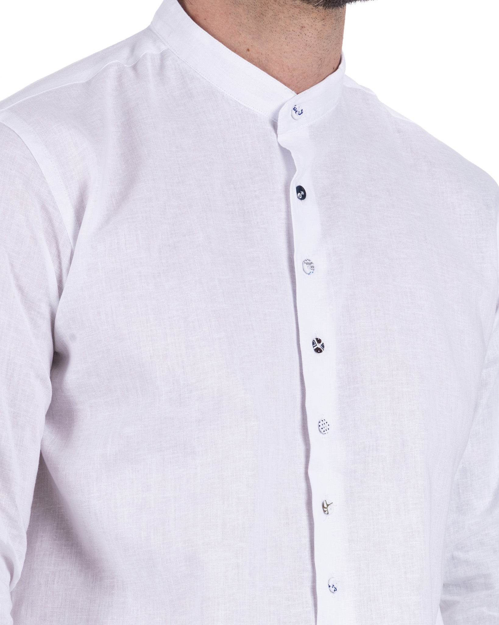 Positano - white linen Korean shirt