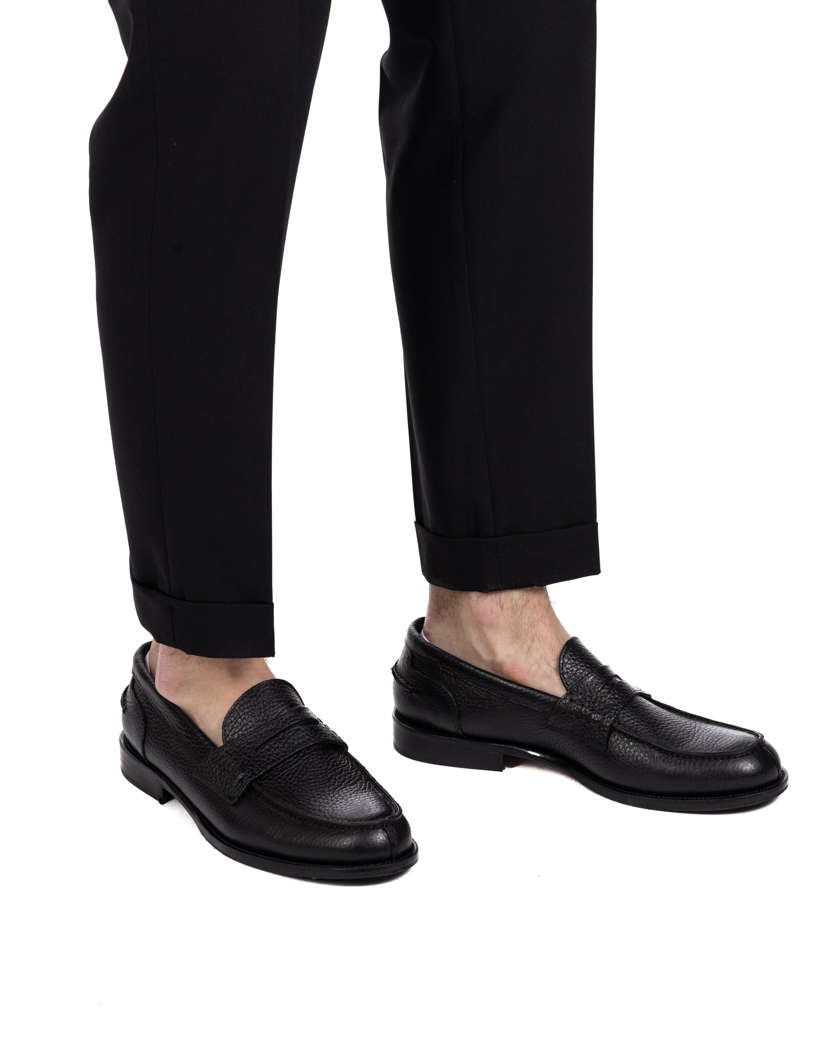 Trani - pantalone con fibbie nero
