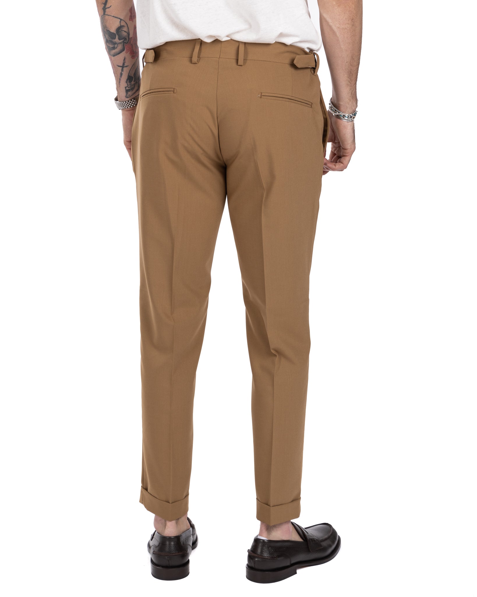 Trani - trousers with beige buckles